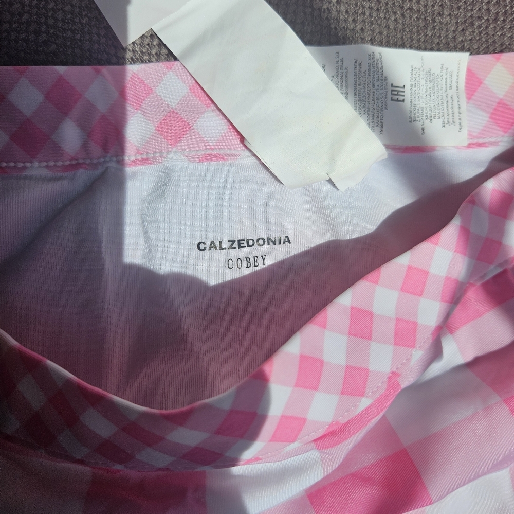 NWOT Calzedonia pink/white checkered bikini set - Picture 6 of 9